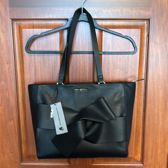 Karl Lagerfeld Sandra black leather tote BNWT - Picture 6 of 10